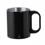 Mug double paroi en inox avec anse en plastique 300ml couleur noir première vue
