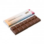 Tablette rectangulaire de chocolat au lait ou noir 75g couleur blanc