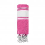 Serviette paréo en coton avec détails aux extrémités 180g/m² couleur rose première vue
