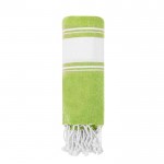 Serviette paréo en coton avec détails aux extrémités 180g/m² couleur vert clair première vue
