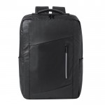 Sac à dos pour PC 15” en similicuir avec fixation valise couleur noir première vue