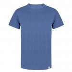 T-shirt en coton recyclé et RPET en couleurs 150 g/m² couleur bleu première vue