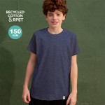 T-shirt enfant en coton recyclé et RPET 150 g/m² couleur noir