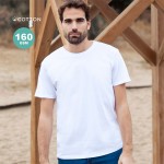 T-shirt blanc à col rond 100% coton Ring Spun 160 g/m² couleur blanc