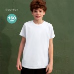 T-shirt enfant blanc à col rond 100% coton 160 g/m² couleur blanc