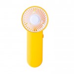 Ventilateur à main de divers coloris avec bouton latéral couleur jaune première vue