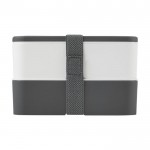 Lunch box avec deux compartiments couleur gris deuxième vue de derrière