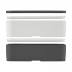 Lunch box avec deux compartiments couleur gris quatrième vue