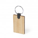 Porte-clés rectangulaire en bambou couleur naturel deuxième vue