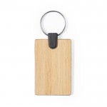 Porte-clés rectangulaire en bambou couleur naturel