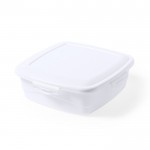 Grande lunch box publicitaire carrée couleur blanc première vue