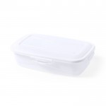 Grande boîte à repas personnalisée avec logo couleur blanc première vue