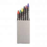Boîte en carton avec six crayons de couleur couleur multicolore troisième vue