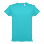 T-shirt personnalisé 100% coton couleur turquoise première vue
