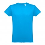 T-shirt personnalisé 100% coton couleur cyan première vue