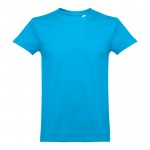 T-shirts floqués pour entreprise 190 g/m2 couleur cyan première vue