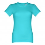 T-shirt blanc classique à col rond 190 g/m2 couleur turquoise première vue