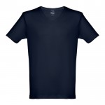 Flocage sur t-shirt blanc pour entreprise couleur bleu marine première vue