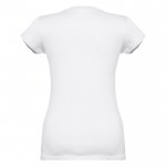T-shirt floqué avec col V pour femme 150 g/m2 couleur blanc deuxième vue