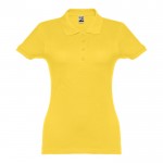 Polo avec logo entreprise femme 195 g/m2 couleur jaune première vue