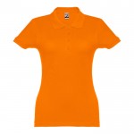 Polo avec logo entreprise femme 195 g/m2 couleur orange première vue