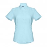 Chemise pour femme manches courtes couleur bleu ciel première vue
