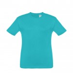 Tee-shirt personnalisable pour enfant unisexe couleur turquoise première vue