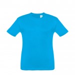 Tee-shirt personnalisable pour enfant unisexe couleur cyan première vue