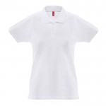 Polo pour femme en coton 100% 240 g/m2 couleur blanc première vue