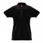 Polo pour femme en coton 100% 240 g/m2 couleur noir première vue
