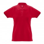 Polo pour femme en coton 100% 240 g/m2 couleur rouge première vue