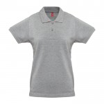 Polo pour femme en coton 100% 240 g/m2 couleur gris chiné première vue