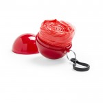 Poncho imperméable dans porte-clés circulaire pour enfants couleur rouge première vue