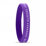 Bracelet silicone personnalisé couleur violet avec logo