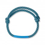 Bracelet corde personnalisable avec le logo couleur bleu