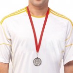 Médaille métallique de type olympique couleur argenté deuxième vue