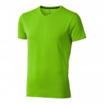 T-shirt blanc bio avec un col en V 200 g/m2 couleur vert
