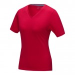 Impression sur t-shirt femme col V 200 g/m2 couleur rouge
