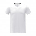 T-shirt col en V homme en coton 160 g/m2 Elevate Life couleur blanc deuxième vue frontale