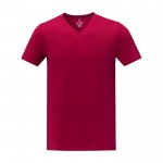 T-shirt col en V homme en coton 160 g/m2 Elevate Life couleur rouge deuxième vue frontale