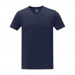 T-shirt col en V homme en coton 160 g/m2 Elevate Life couleur bleu marine deuxième vue frontale