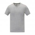 T-shirt col en V homme en coton 160 g/m2 Elevate Life couleur gris deuxième vue frontale