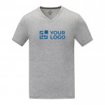 T-shirt col en V homme en coton 160 g/m2 Elevate Life couleur gris avec zone d'impression