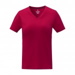 T-shirt col en V femme en coton 160 g/m2 Elevate Life couleur rouge deuxième vue frontale