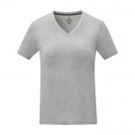 T-shirt col en V femme en coton 160 g/m2 Elevate Life couleur gris deuxième vue frontale