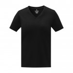 T-shirt col en V femme en coton 160 g/m2 Elevate Life couleur noir deuxième vue frontale