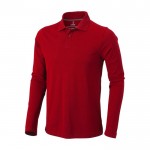 Polo en coton homme à manches longues 200 g/m2 Elevate Life couleur rouge