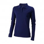 Polo en coton femme à manches longues 200 g/m2 Elevate Life couleur bleu ultramarine