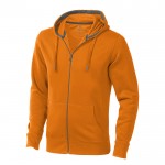 Sweat à capuche avec zip 300 g/m2 couleur orange