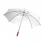 Parapluie manuel avec manche en bois couleur blanc deuxième vue